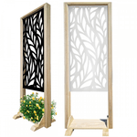 ALGA - Separè - Paravento modulabile - 70x190cm - in Legno e PVC Nero