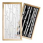 BAMBU - Moduli Decorativi in Legno e PVC nero / 48x48 cm