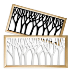 BOSCO - Moduli Decorativi in Legno e PVC bianco / 73x73 cm