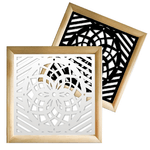 ABBEY ROSE - Moduli Decorativi in Legno e PVC nero / 48x48 cm