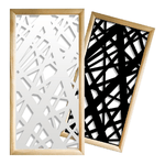 DIAGONAL LARGE - Moduli Decorativi in Legno e PVC nero / 48x48 cm