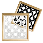 ALADIN - Moduli Decorativi in Legno e PVC nero / 98x98 cm