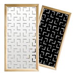 LABYRINTH M - Moduli Decorativi in Legno e PVC nero / 48x48 cm