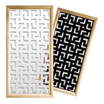 LABYRINTH L - Moduli Decorativi in Legno e PVC nero / 48x48 cm