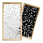 FILODENDRO - Moduli Decorativi in Legno e PVC nero / 47x94 cm