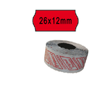 PRINTEX Rotolo da 1000 etichette a onda per Printex Smart 8/2612 - 26x12 mm - adesivo permanente - rosso - Printex - pack 10 rotoli