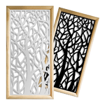 FORESTA  - Moduli Decorativi in Legno e PVC nero / 48x48 cm