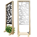 CERCHI SMALL - Separè  - Paravento modulabile - 70x190cm - in Legno e PVC bianco