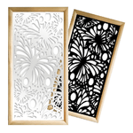 BUTTERFLY - Moduli Decorativi in Legno e PVC bianco / 73x73 cm