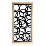 CERCHI SMALL - Moduli Decorativi in Legno e PVC nero / 98x98 cm