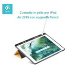 Custodia in pelle per iPad Air 2019 con supporto Pencil Blu