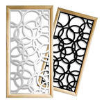 CERCHI SMALL - Moduli Decorativi in Legno e PVC bianco / 73x73 cm