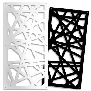 DIAGONAL MEDIUM - Pannello traforato in PVC - 10mm di spessore bianco / 47x94 cm