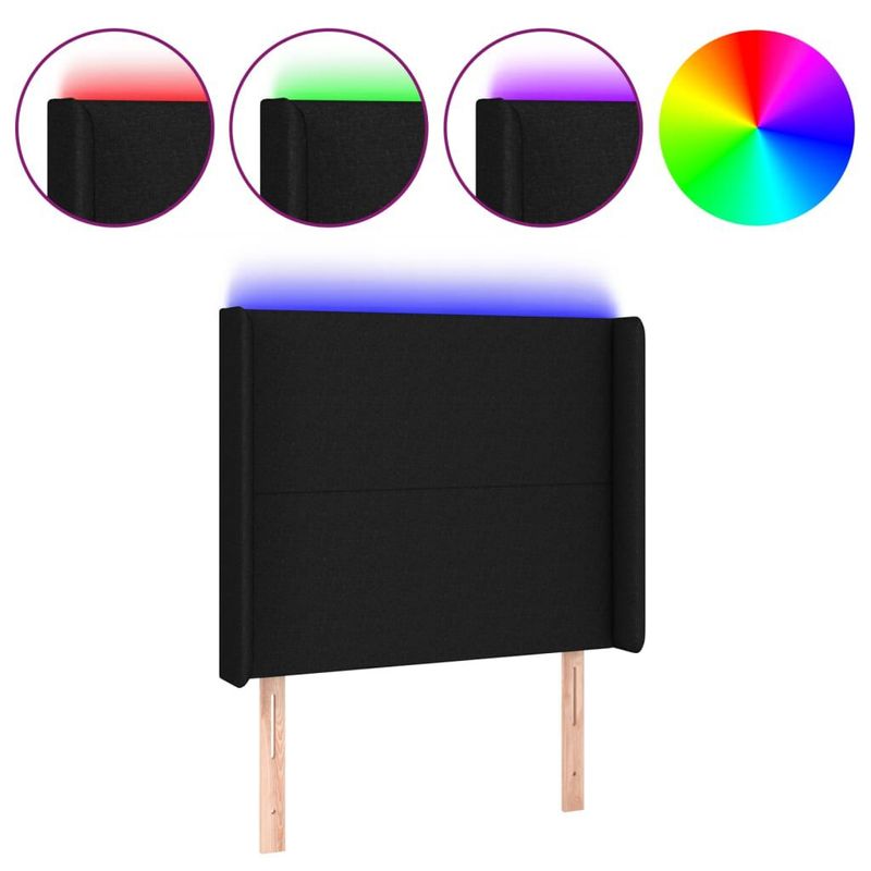 Testiera-a-LED-Nera-83x16x118-128-cm-in-Tessuto