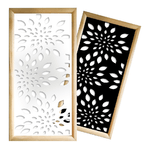 FIREWORKS - Moduli Decorativi in Legno e PVC nero / 47x94 cm