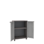 TERRY Armadietto JWood 68 - 2 ante - 68 x 37,5 x 91,5 cm - PPL - effetto legno - grigio tortora - Terry