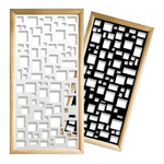 RANDOM - Moduli Decorativi in Legno e PVC bianco / 73x148 cm