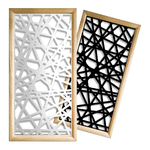 DIAGONAL SMALL  - Moduli Decorativi in Legno e PVC nero / 98x98 cm