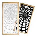 BLACKHOLE - Moduli Decorativi in Legno e PVC nero / 73x148 cm