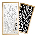 ALGA - Moduli Decorativi in Legno e PVC nero / 47x94 cm