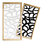 ROOTS - Moduli Decorativi in Legno e PVC bianco / 73x148 cm