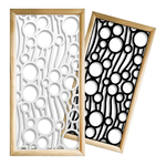 BOLLE - Moduli Decorativi in Legno e PVC nero / 98x98 cm