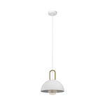 Eglo Lampadario Industrial Calmanera 1 Luce Acciaio Bianco E Ottone