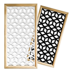 CUBO - Moduli Decorativi in Legno e PVC bianco / 73x148 cm