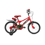 Bicicletta 14 Pollici da Bambino con Rotelle Pedali Bici Mountain Bike MTB Rossa