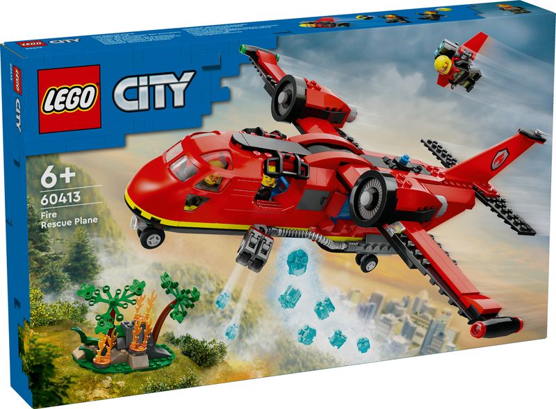 LEGO-City-60413-Aereo-Antincendio-Giocattolo-dei-Vigili-del-Fuoco-per-Bambini-di-6--Anni-con-3-Minifigure-dei-Pompieri