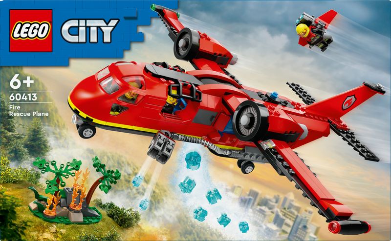 LEGO-City-60413-Aereo-Antincendio-Giocattolo-dei-Vigili-del-Fuoco-per-Bambini-di-6--Anni-con-3-Minifigure-dei-Pompieri