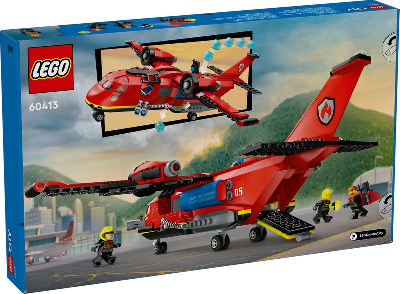 LEGO-City-60413-Aereo-Antincendio-Giocattolo-dei-Vigili-del-Fuoco-per-Bambini-di-6--Anni-con-3-Minifigure-dei-Pompieri