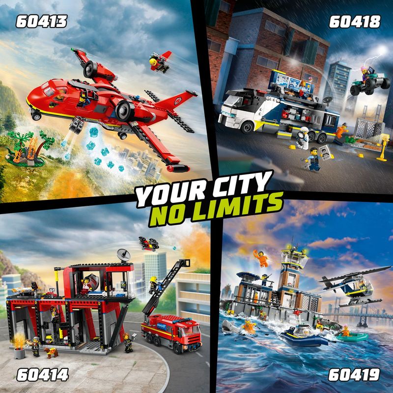 LEGO-City-60413-Aereo-Antincendio-Giocattolo-dei-Vigili-del-Fuoco-per-Bambini-di-6--Anni-con-3-Minifigure-dei-Pompieri