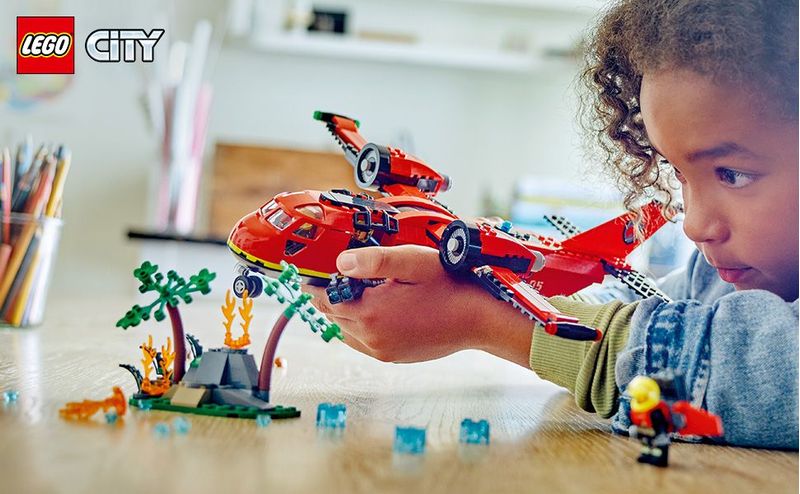 LEGO-City-60413-Aereo-Antincendio-Giocattolo-dei-Vigili-del-Fuoco-per-Bambini-di-6--Anni-con-3-Minifigure-dei-Pompieri