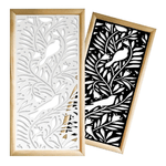 COLIBRI - Moduli Decorativi in Legno e PVC bianco / 73x148 cm