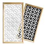 SAMURA - Moduli Decorativi in Legno e PVC bianco / 98x98 cm