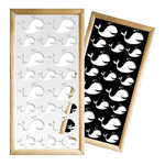 WHALE - Moduli Decorativi in Legno e PVC bianco / 47x94 cm