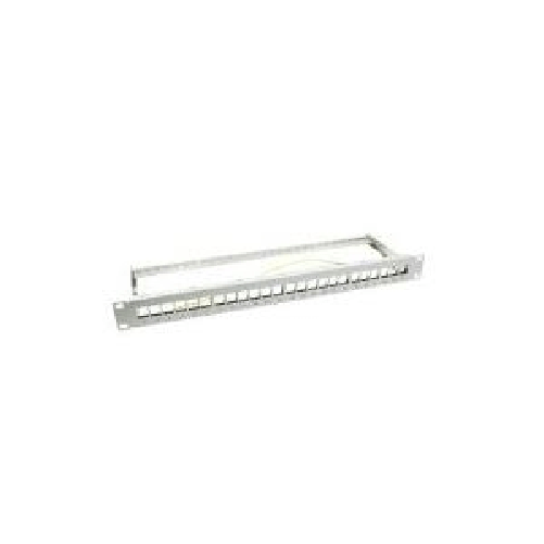 LogiLink 48,30cm (19") Keystone Patch Panel, geschirmt, lichtgrau (RAL7035), 1 HE, geschirmt
