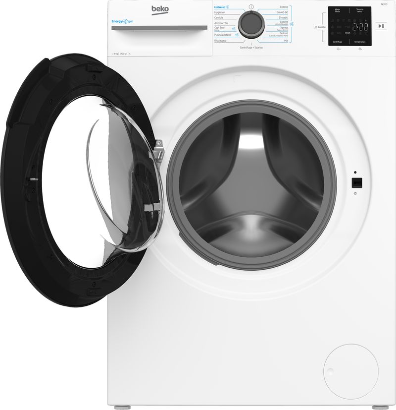 Beko-BMWU3941A-Lavatrice-9-Kg-Classe-A-Profondita--55-cm-Centrifuga-1400-giri-Inverter-Vapore-EnergySpin-colore-Bianco