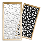 SEGMENTI - Moduli Decorativi in Legno e PVC nero / 73x148 cm