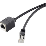 Renkforce RJ45 Netzwerk Verlngerungskabel CAT 5e F/UTP 1 m Schwarz mit Rastnasenschutz