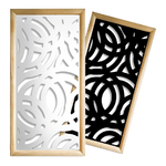 CERCHI LARGE - Moduli Decorativi in Legno e PVC nero / 47x94 cm