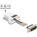 Delock D-Sub 15 Pin Stecker zu RJ12 Buchse Montagesatz wei (67083)