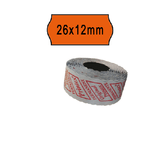 PRINTEX Rotolo da 1000 etichette a onda per Printex Smart 8/2612 - 26x12 mm - adesivo permanente - arancio - Printex - pack 10 rotoli