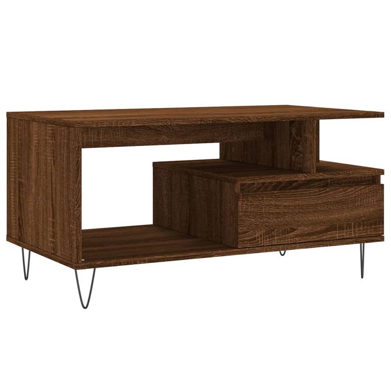 Tavolino-Salotto-Rovere-Marrone-90x49x45-cm-Legno-Multistrato