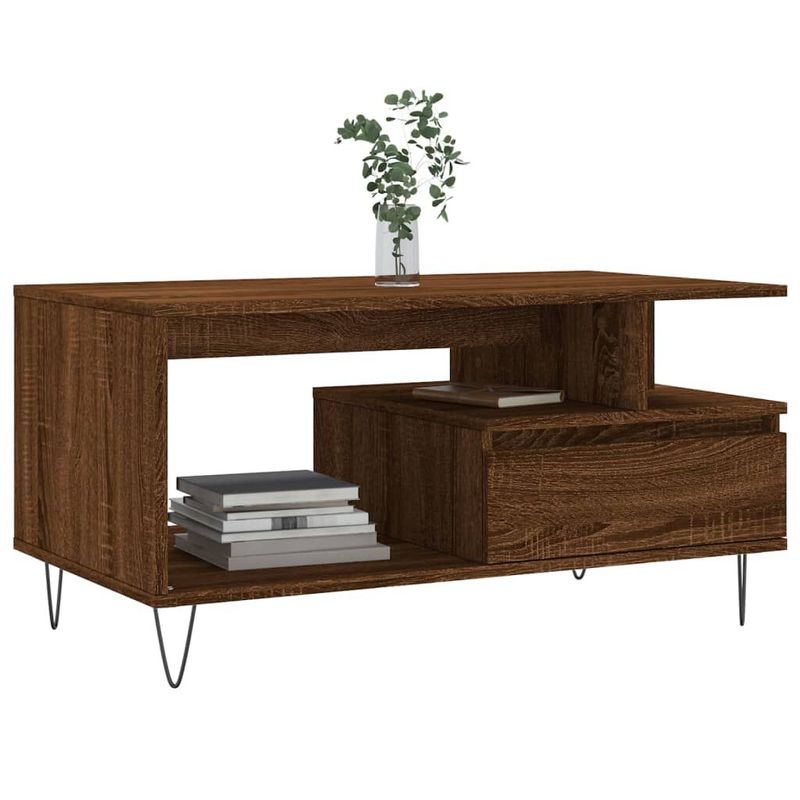 Tavolino-Salotto-Rovere-Marrone-90x49x45-cm-Legno-Multistrato