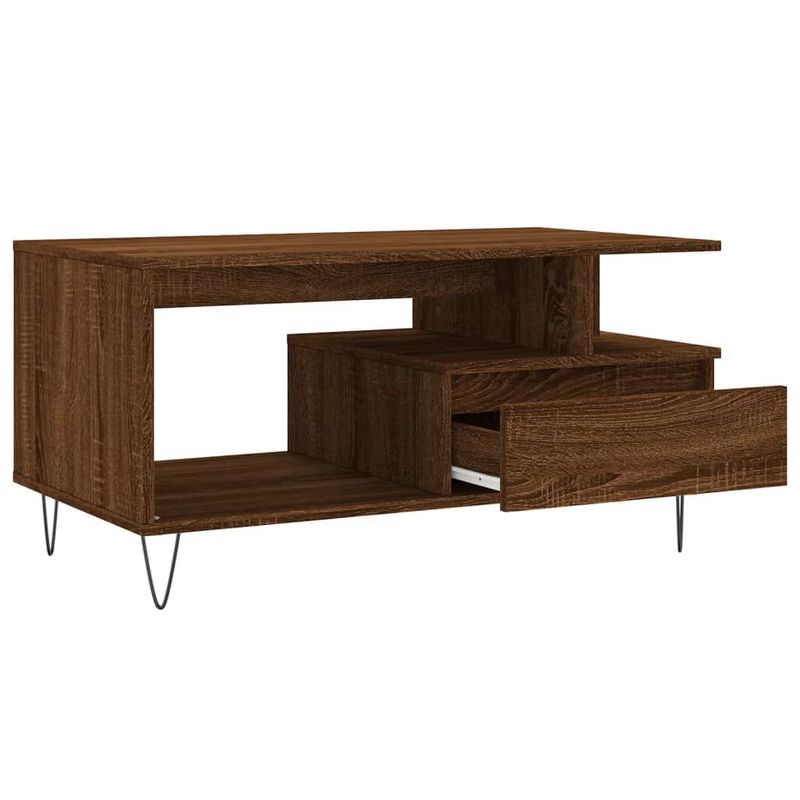 Tavolino-Salotto-Rovere-Marrone-90x49x45-cm-Legno-Multistrato