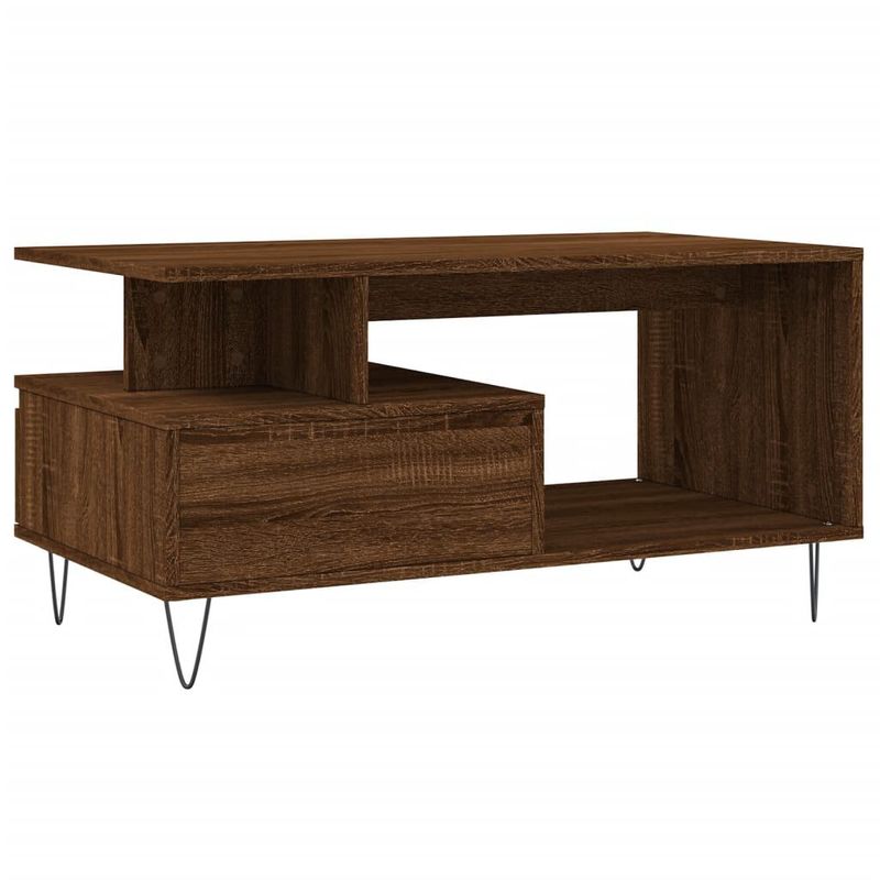 Tavolino-Salotto-Rovere-Marrone-90x49x45-cm-Legno-Multistrato