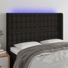 vidaXL-Testiera-a-LED-Nera-147x16x118-128-cm-in-Tessuto