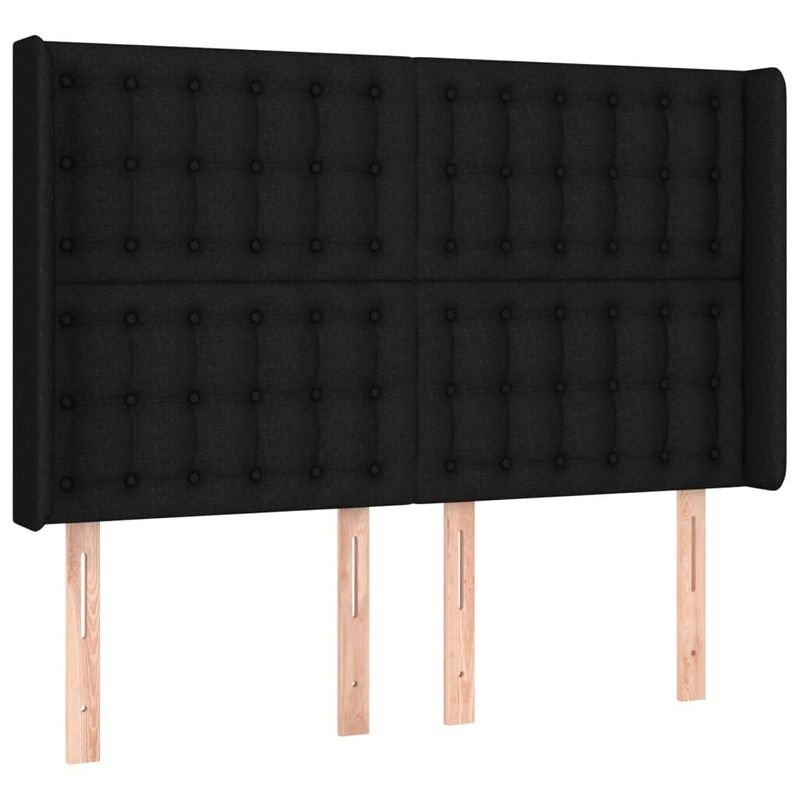 vidaXL-Testiera-a-LED-Nera-147x16x118-128-cm-in-Tessuto